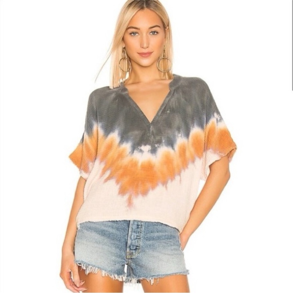 Young Fabulous & Broke Oversized Tie Dye Boho V-Neck Top | Size S/M